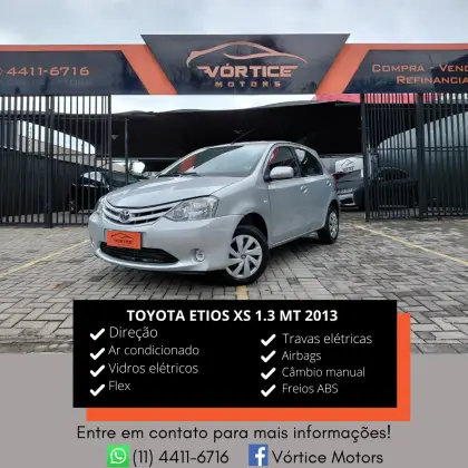 TOYOTA ETIOS 1.3 XS 16V FLEX 4P MANUAL TOYOTA ETIOS 1.3 XS 16V FLEX 4P MANUAL