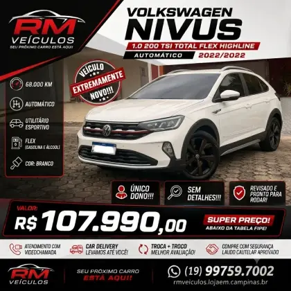 VOLKSWAGEN NIVUS 1.0 200 TSI TOTAL FLEX HIGHLINE AUTOMÁTICO VOLKSWAGEN NIVUS 1.0 200 TSI TOTAL FLEX HIGHLINE AUTOMÁTICO