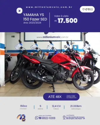 YAMAHA YS 150 FAZER SED YAMAHA YS 150 FAZER SED