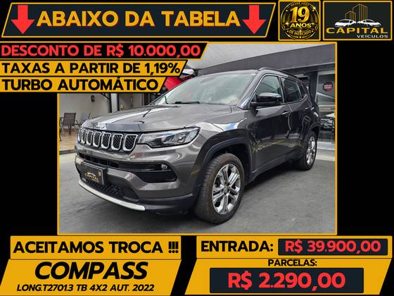 JEEP COMPASS 1.3 T270 TURBO FLEX LONGITUDE AT6