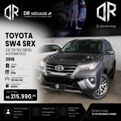 TOYOTA HILUX SW4 2.8 SRX 4X4 7 LUGARES 16V TURBO INTERCOOLER DIESEL 4P AUTOMÁTICO