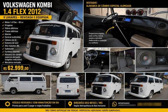 VOLKSWAGEN KOMBI 1.4 MI STD LOTAÇÃO 8V FLEX 3P MANUAL