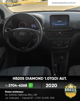 HYUNDAI-HB20S-1.0 TGDI FLEX DIAMOND AUTOMÁTICO HYUNDAI-HB20S-2020