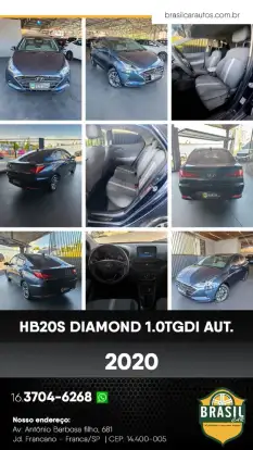 HYUNDAI-HB20S-1.0 TGDI FLEX DIAMOND AUTOMÁTICO HYUNDAI-HB20S-2020