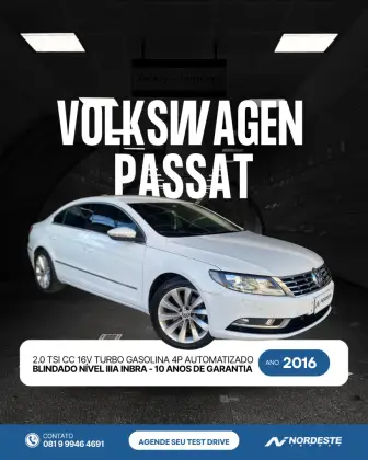 VOLKSWAGEN PASSAT 2.0 TSI CC 16V TURBO GASOLINA 4P AUTOMATIZADO