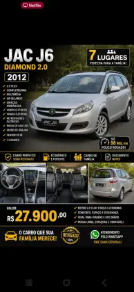 JAC J6 2.0 DIAMOND 16V GASOLINA 4P MANUAL JAC J6 2.0 DIAMOND 16V GASOLINA 4P MANUAL