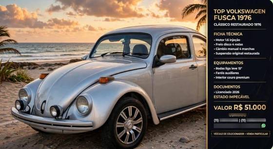 VOLKSWAGEN FUSCA 1.6 8V GASOLINA 2P MANUAL