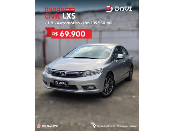 HONDA CIVIC 1.8 LXS 16V FLEX 4P AUTOMÁTICO