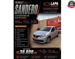 RENAULT SANDERO 1.0 AUTHENTIQUE 16V FLEX 4P MANUAL RENAULT SANDERO 1.0 AUTHENTIQUE 16V FLEX 4P MANUAL