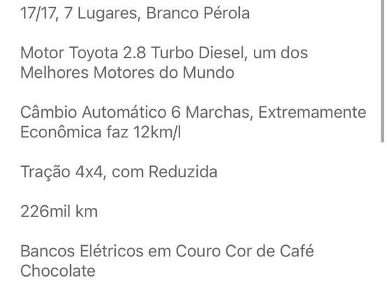 TOYOTA-HILUX SW4-2.8 SRX 4X4 7 LUGARES 16V TURBO INTERCOOLER DIESEL 4P AUTOMÁTICO TOYOTA-HILUX SW4-2017