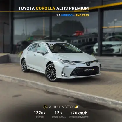 TOYOTA COROLLA 1.8 VVT-I HYBRID FLEX ALTIS PREMIUM CVT TOYOTA COROLLA 1.8 VVT-I HYBRID FLEX ALTIS PREMIUM CVT