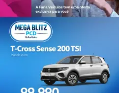 VOLKSWAGEN T-CROSS 1.0 200 TSI TOTAL FLEX SENSE AUTOMÁTICO VOLKSWAGEN T-CROSS 1.0 200 TSI TOTAL FLEX SENSE AUTOMÁTICO
