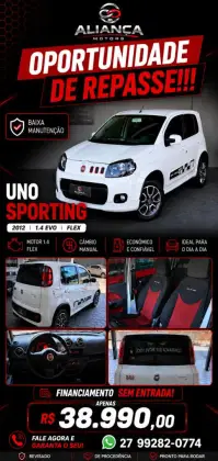 FIAT UNO 1.4 EVO SPORTING 8V FLEX 4P MANUAL