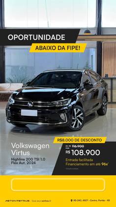 VOLKSWAGEN VIRTUS 1.0 200 TSI HIGHLINE AUTOMÁTICO