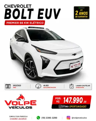 CHEVROLET BOLT EV 66 KW ELÉTRICO CHEVROLET BOLT EV 66 KW ELÉTRICO