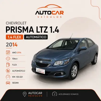 CHEVROLET PRISMA 1.4 MPFI LTZ 8V FLEX 4P AUTOMÁTICO CHEVROLET PRISMA 1.4 MPFI LTZ 8V FLEX 4P AUTOMÁTICO