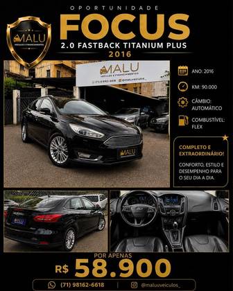 FORD FOCUS 2.0 TITANIUM PLUS FASTBACK 16V FLEX 4P POWERSHIFT