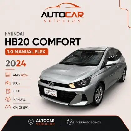 HYUNDAI HB20 1.0 12V FLEX COMFORT MANUAL HYUNDAI HB20 1.0 12V FLEX COMFORT MANUAL