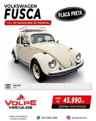 VOLKSWAGEN FUSCA 1.3 L 8V GASOLINA 2P MANUAL