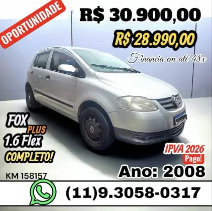 VOLKSWAGEN FOX 1.6 MI PLUS 8V FLEX 4P MANUAL VOLKSWAGEN FOX 1.6 MI PLUS 8V FLEX 4P MANUAL