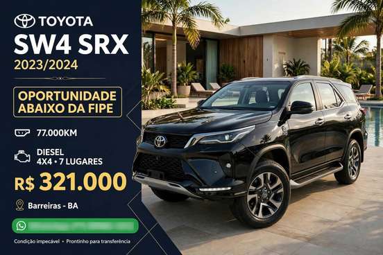 TOYOTA-HILUX SW4-2.8 D-4D TURBO DIESEL SRX 7L 4X4 AUTOMÁTICO TOYOTA-HILUX SW4-2023
