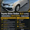 TOYOTA ETIOS 1.5 XLS SEDAN 16V FLEX 4P AUTOMÁTICO TOYOTA ETIOS 1.5 XLS SEDAN 16V FLEX 4P AUTOMÁTICO