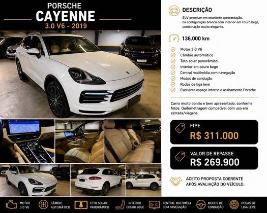 PORSCHE CAYENNE 3.0 V6 GASOLINA AWD TIPTRONIC S