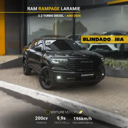 RAM RAMPAGE 2.2 TURBO DIESEL LARAMIE 4X4 AUTOMÁTICO
