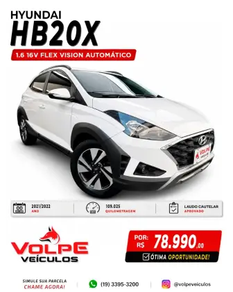HYUNDAI HB20 1.6 16V FLEX VISION AUTOMÁTICO HYUNDAI HB20 1.6 16V FLEX VISION AUTOMÁTICO