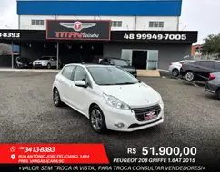 PEUGEOT 208 1.6 GRIFFE 16V FLEX 4P AUTOMÁTICO PEUGEOT 208 1.6 GRIFFE 16V FLEX 4P AUTOMÁTICO