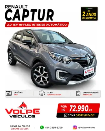 RENAULT CAPTUR 2.0 16V HI-FLEX INTENSE AUTOMÁTICO