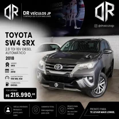 TOYOTA-HILUX SW4-2.8 SRX 4X4 7 LUGARES 16V TURBO INTERCOOLER DIESEL 4P AUTOMÁTICO TOYOTA-HILUX SW4-2018