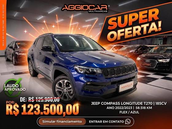 JEEP COMPASS 1.3 T270 TURBO FLEX LONGITUDE AT6