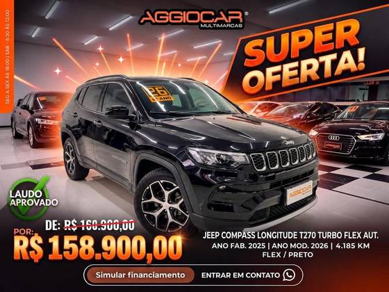 JEEP COMPASS 1.3 T270 TURBO FLEX LONGITUDE AT6