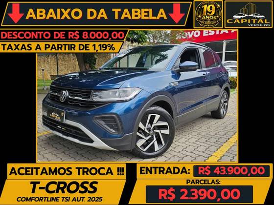 VOLKSWAGEN T-CROSS 1.0 200 TSI TOTAL FLEX COMFORTLINE AUTOMÁTICO