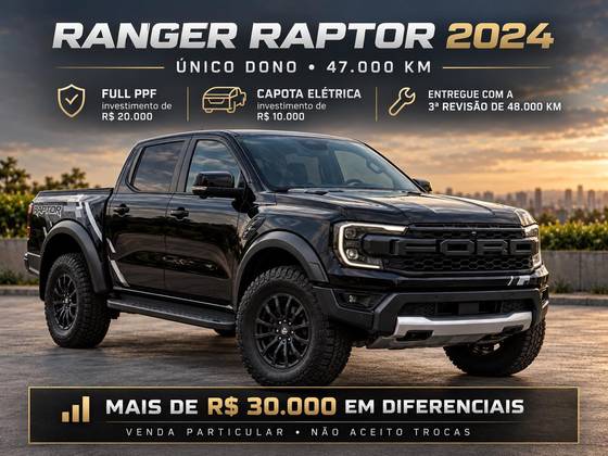 FORD RANGER 3.0 V6 TURBO GASOLINA RAPTOR 4X4 AUTOMÁTICO