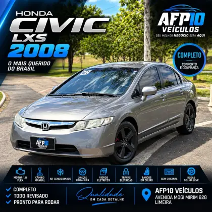 HONDA CIVIC 1.8 LXS 16V FLEX 4P AUTOMÁTICO