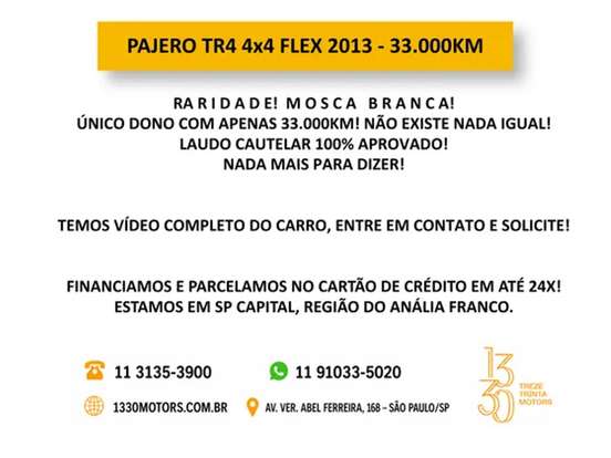 MITSUBISHI-PAJERO TR4-2.0 4X4 16V 140CV FLEX 4P AUTOMÁTICO MITSUBISHI-PAJERO TR4-2012