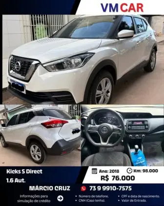 NISSAN KICKS 1.6 16V FLEXSTART S DIRECT 4P XTRONIC