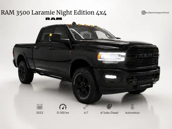 RAM-3500-6.7 I6 TURBO DIESEL LARAMIE NIGHT EDITION CD 4X4 AUTOMÁTICO RAM-3500-2022