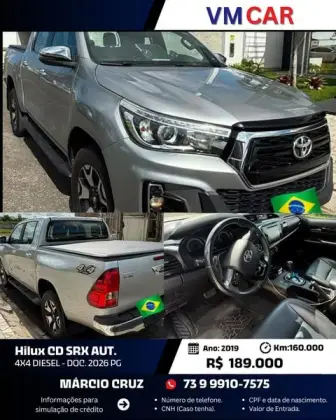 TOYOTA HILUX 2.8 SRX 4X4 CD 16V DIESEL 4P AUTOMÁTICO