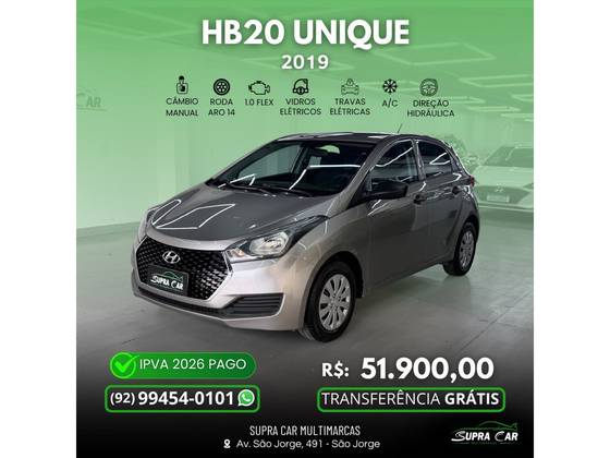 HYUNDAI HB20 1.0 UNIQUE 12V FLEX 4P MANUAL