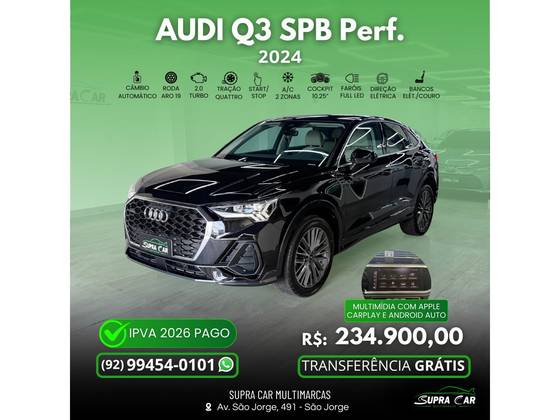 AUDI Q3 2.0 40 TFSI GASOLINA SPORTBACK PERFORMANCE QUATTRO TIPTRONIC