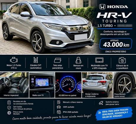 HONDA HR-V 1.5 16V TURBO GASOLINA TOURING 4P AUTOMÁTICO