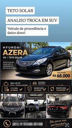 HYUNDAI AZERA 3.0 MPFI GLS V6 24V GASOLINA 4P AUTOMÁTICO