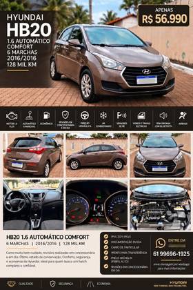 HYUNDAI HB20 1.6 COMFORT PLUS 16V FLEX 4P AUTOMÁTICO