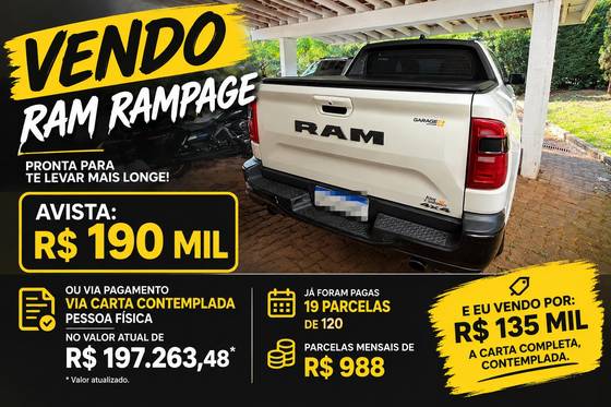 RAM RAMPAGE 2.0 HURRICANE 4 TURBO GASOLINA R/T 4X4 AUTOMÁTICO