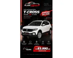 VOLKSWAGEN T-CROSS 1.0 200 TSI TOTAL FLEX SENSE AUTOMÁTICO VOLKSWAGEN T-CROSS 1.0 200 TSI TOTAL FLEX SENSE AUTOMÁTICO