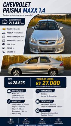 CHEVROLET PRISMA 1.4 MPFI MAXX 8V FLEX 4P MANUAL