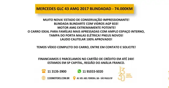 MERCEDES-BENZ-GLC 43 AMG-3.0 V6 GASOLINA 4MATIC 9G-TRONIC MERCEDES-BENZ-GLC 43 AMG-2016
